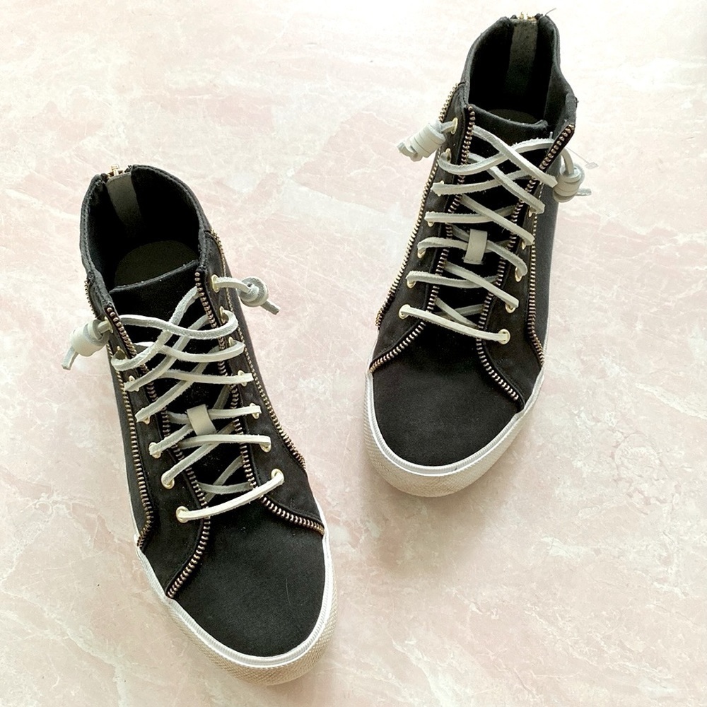 Sperry x Rebecca Minkoff Washed Canvas High Top Sneakers in Black 9.5